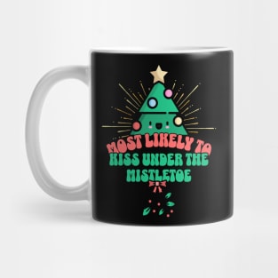 Retro Most Likely To Kiss Under the Mistletoe Mug